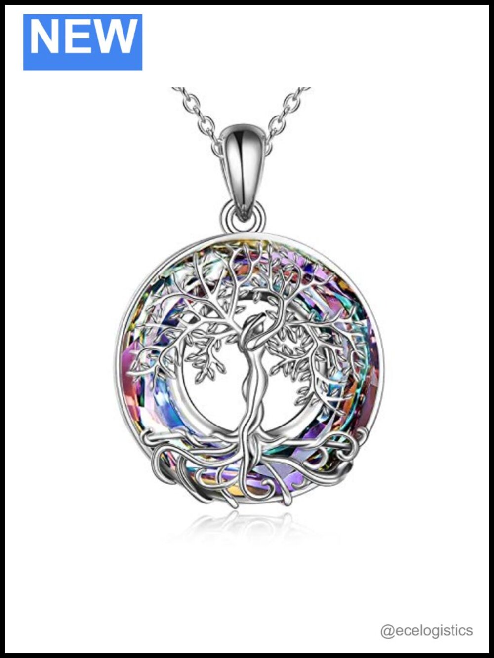 Sterling Silver Tree of Life Pendant Necklace 20 Inch Cable Chain
